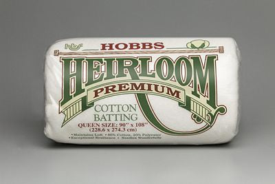 Hobbs Heirloom Cotton Batting Queen Size 90" x 108" 1060