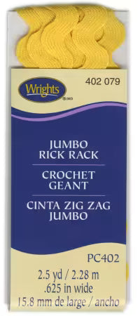 Jumbo Rick Rack 2-1/2yd Yellow # 117402079