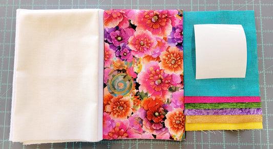 FABRIC KIT for Janine Babich Life is Short, Make it Sweet With Hoffman Whimsical Floral Garden Line