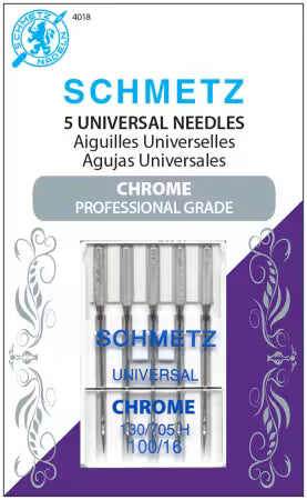 Chrome Universal Schmetz Needle 5 ct, Size 100/16 # 4018