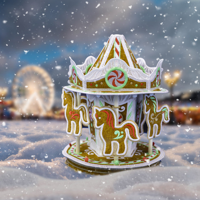 OESD Gingerbread Village - Freestanding Carousel 51339USB