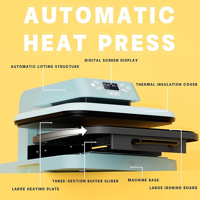 Amazon Affiliate LINK IN DESCRIPTION: HTVRONT Auto Heat Press Machine for Heat Transfer Products - Heat Press 15x15 with Auto Release