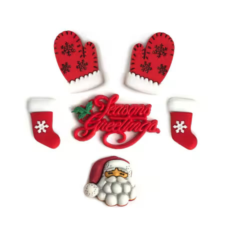 Buttons Galore Seaon's Greetings Button Pack 4809