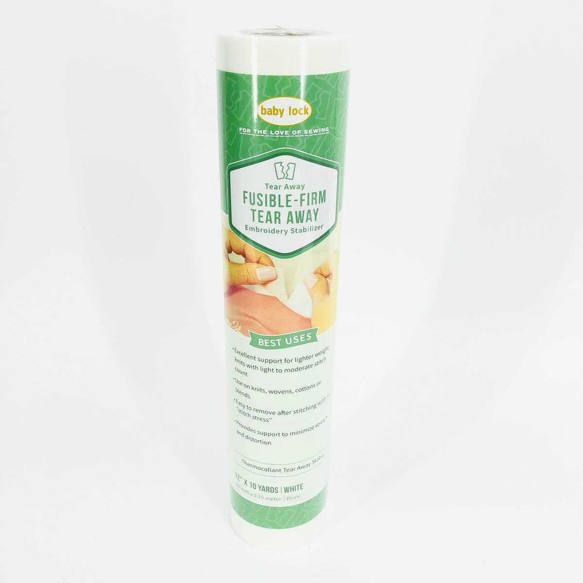 Baby Lock Fusible Tear away Firm Stabilizer 12" x 10 yards BLT105