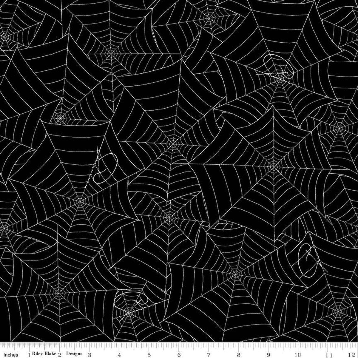 Riley Blake Costume Maker's Act II Web Black Fabric Sold per Yard C16011-BLACK