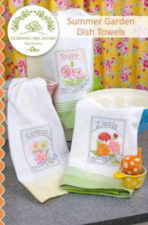 Crabapple Hill Studio Summer Garden Dish Towels Design #2230