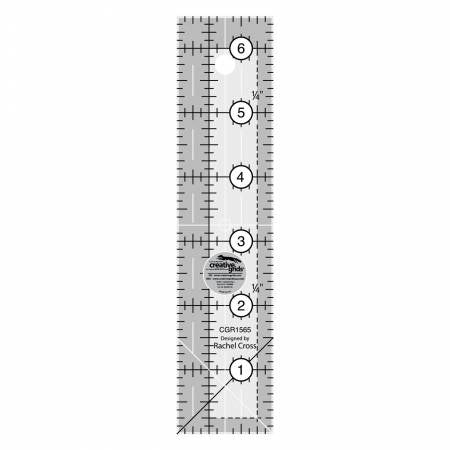 Creative Grids Non-Slip Ruler 1.5" x 6.5" CGR1565