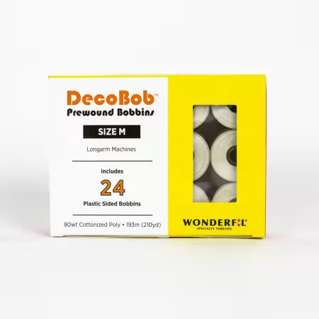 DecoBob Prewound Bobbins Size M 24ct Antique White # DBLM-112
