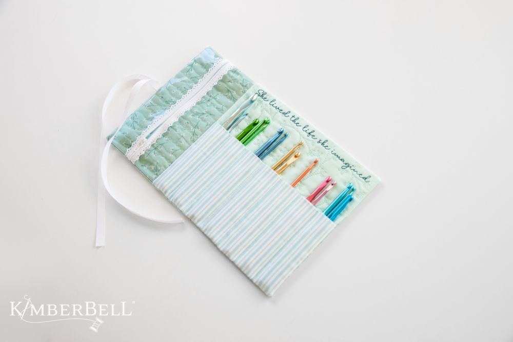 Kimberbell Digital Dealer 2024: April Charming Roll-up Pouch FABRIC KIT 2 SIZES AVAILABLE, 5x7 or 8x12