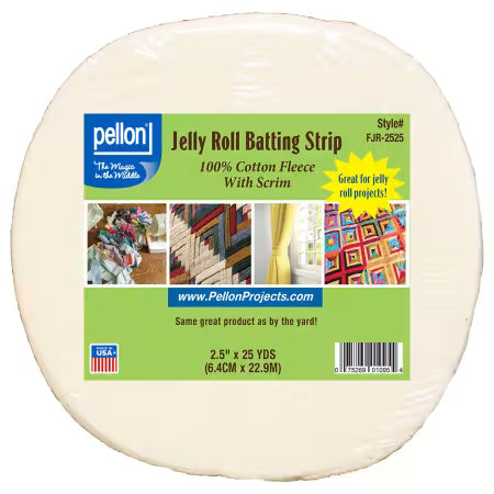 Pellon Jelly Roll Batting Strips SINGLE ROLL FJR2525 25 yards