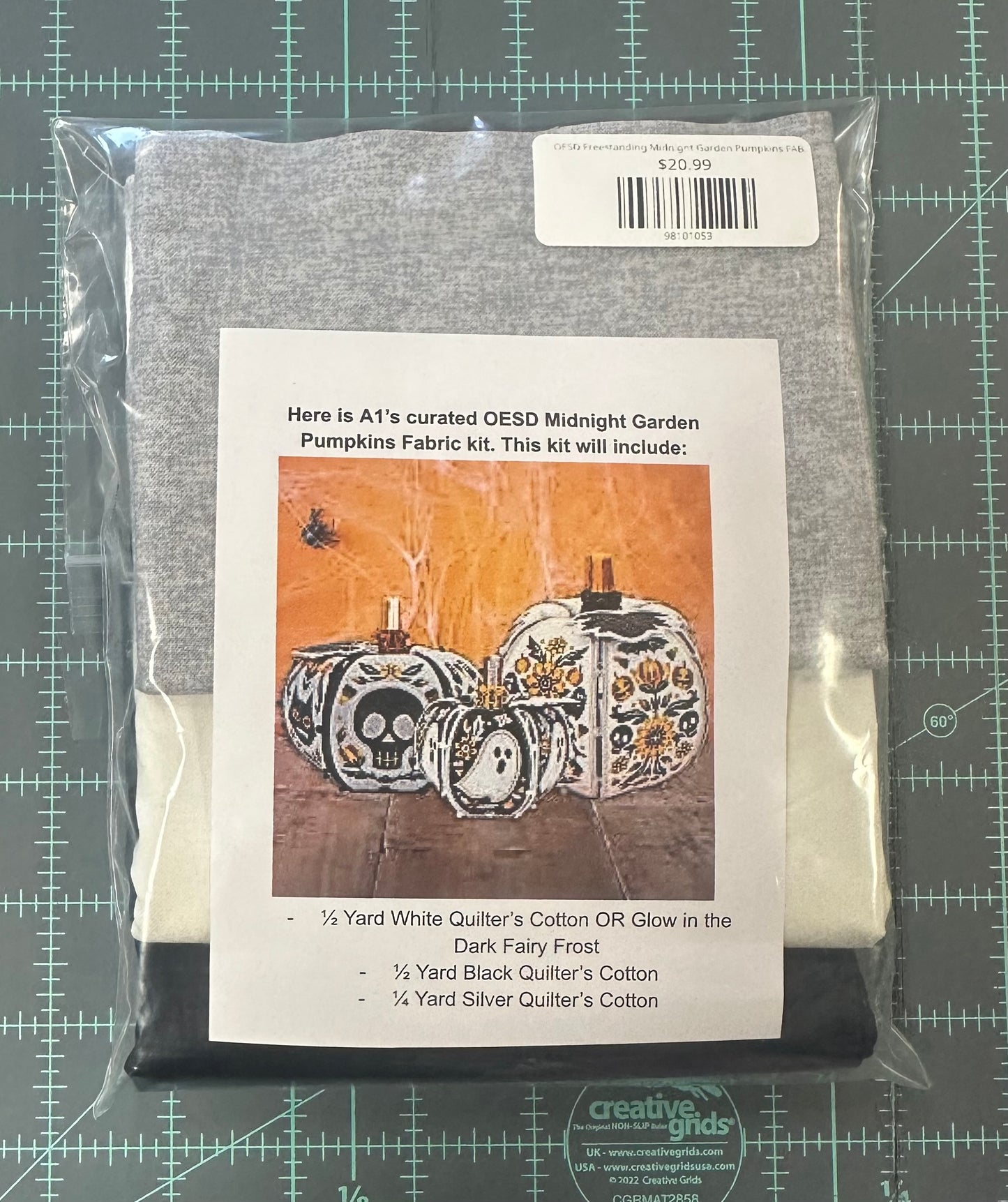 OESD Freestanding Midnight Garden Pumpkins FABRIC KIT READY THE BEGINNING OF SEPTEMBER