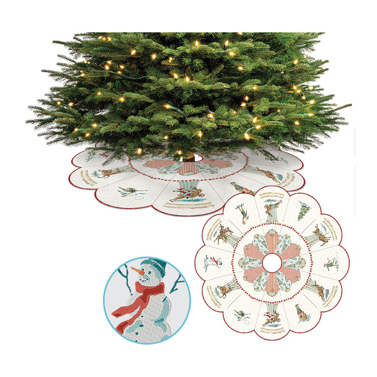 PREORDER Riley Blake Santa's Fair Tree Skirt Machine Embroidery Design and/or Fabric Kit (USE DROP DOWN MENU) DUE OUT MAY 2027