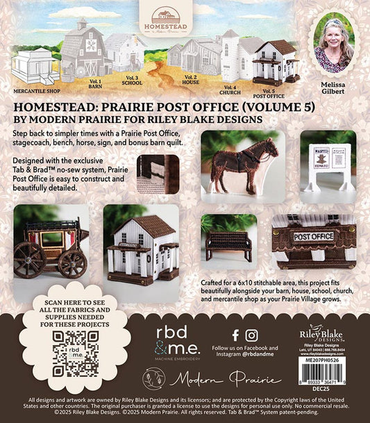 Riley Blake Machine Embroidery Homestead Prairie Post Office ME207PH0526