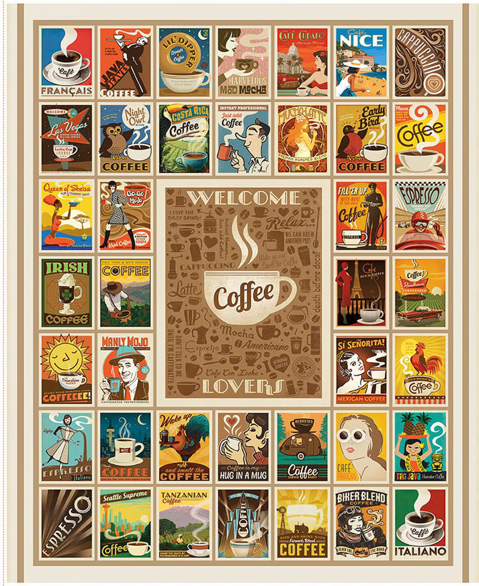 Coffee Time Welcome Coffee Lovers Panel SKU: PD17137-PANEL
