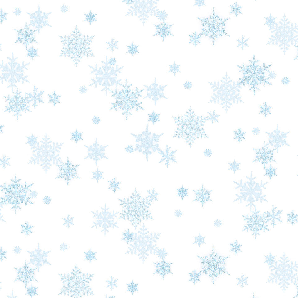 P&B Textiles Snowfall Mini Snowflakes Blue PNBSNOF-5455-WLB Fabric Sold by the Yard