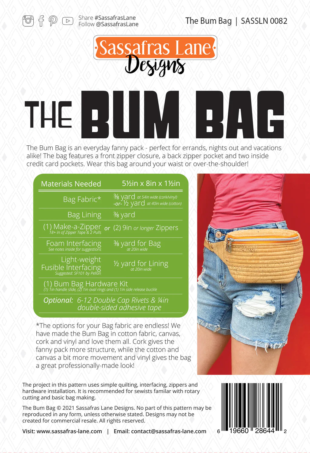 Bum Bag Pattern - SASSLN 0082