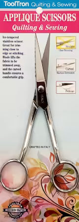 ToolTron Italian Applique Scissors Straight Bent 6in # TT00934