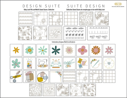 Design Suite Fills and Motifs Sweet Seams Collection SKU:BLA-IQFM-SS