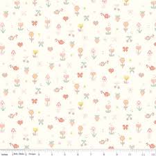 Riley Blake Minki Kim Sunsetridge Mosaic Cream Fabric Sold by the Yard C15734 CREAM