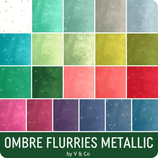 Moda Ombre Flurries Metallic Fabric Collection Precuts