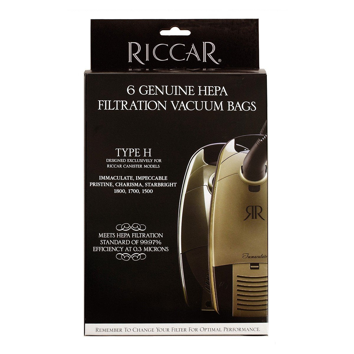 RHH-6 or SHH-6 Riccar or Simplicity Cannister HEPA Media Bag Type H