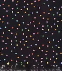 Cloud 9 Happy Days Black and Rainbow Dot 227270 Fabric SOLD BY THE QUARTER YARD
