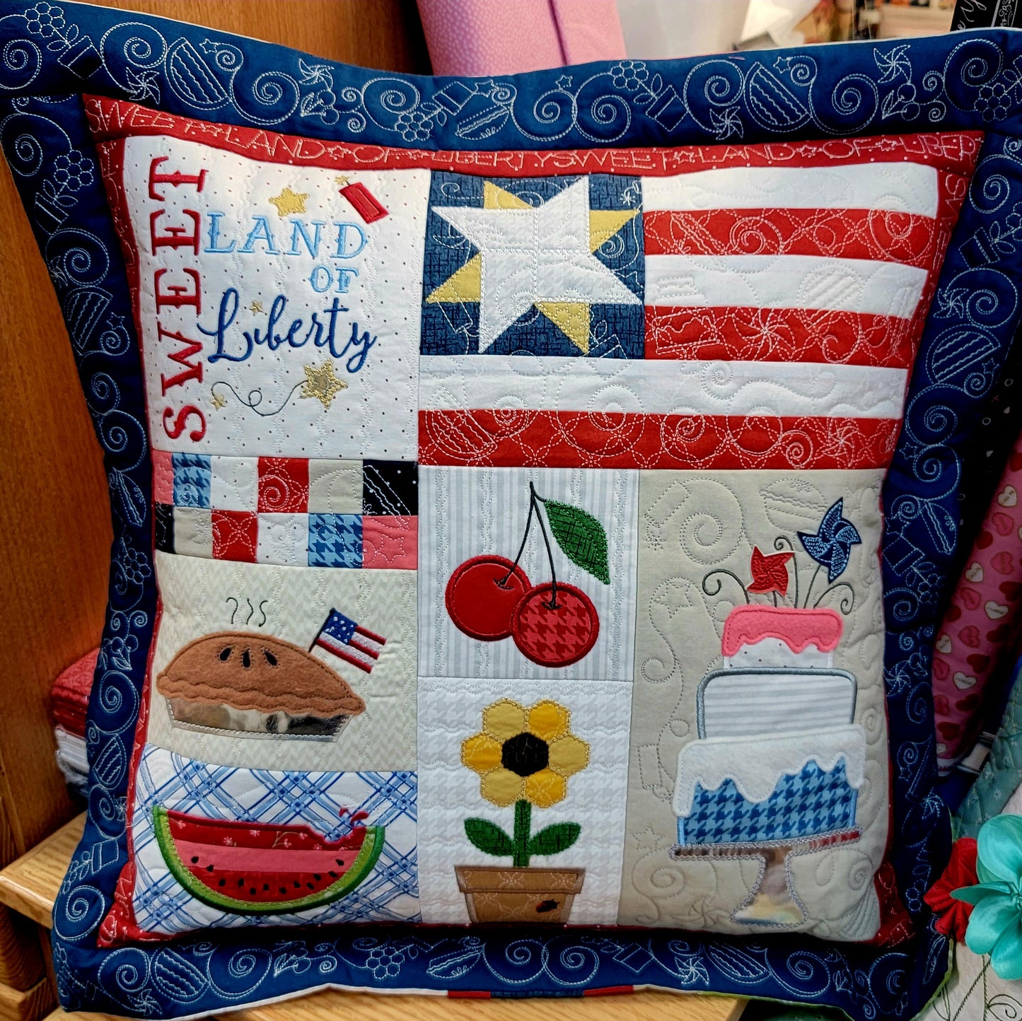 Kimberbell Sweet Land of Liberty Pillow FABRIC KIT ONLY
