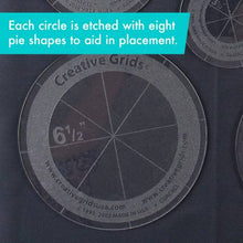 Load image into Gallery viewer, Creative Grids Quilt Ruler Circles (5 Discs with Grips) Quilt Ruler # CGRCRCL