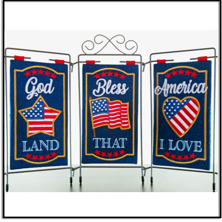 Janine Babich God Bless America #JBDGBA Embroidery Design
