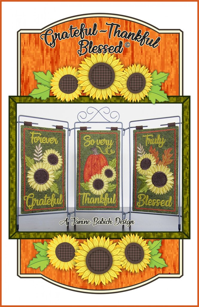 Grateful -Thankful Blessed Janine Babich Embroidery Design