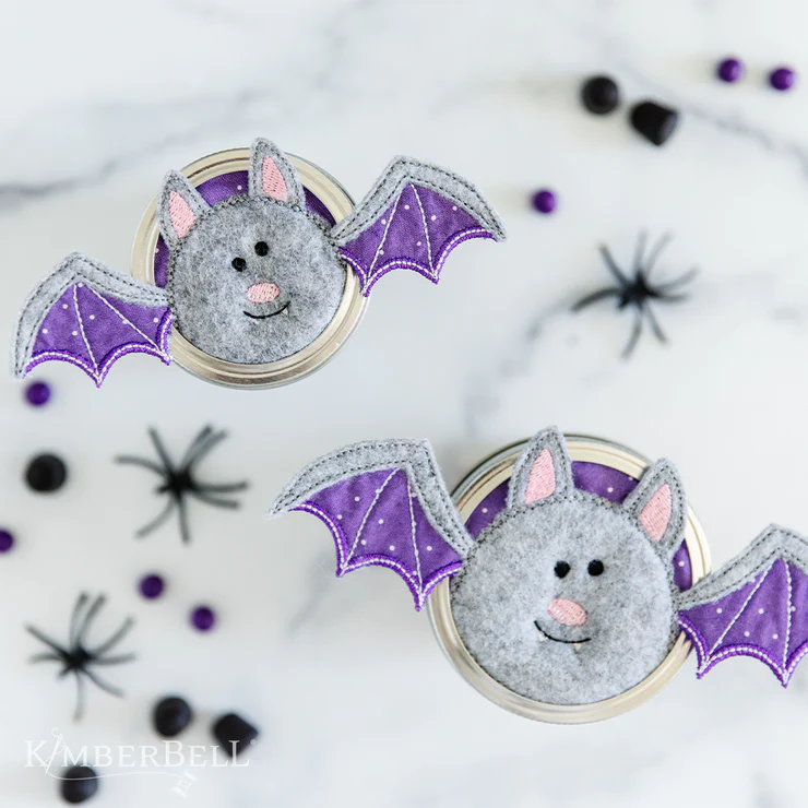 Kimberbell Digital Dealer 2023 October Dimensional Halloween Bat Jar Topper Design Only