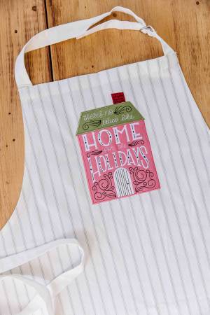 Kimberbell Adult Apron Blank, Pinstripe, Adjustable Neck Grey & Cream KDKB254