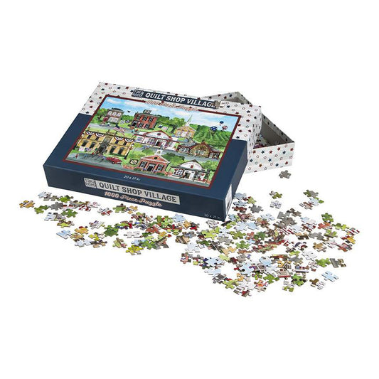 Tara Reed Quilt Shop Village Puzzle 1000 pieces 20 x 27 in.