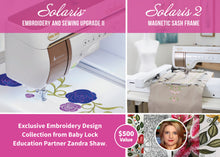 Load image into Gallery viewer, Babylock Solaris 2 Upgrade Bundle with magnetic Frame