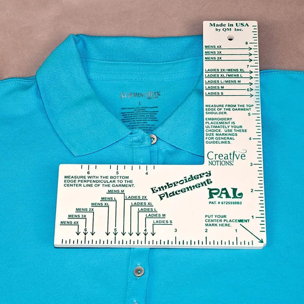 Embroidery Placement Ruler JR. CNEPRJR1 OR Adult CNEPR1