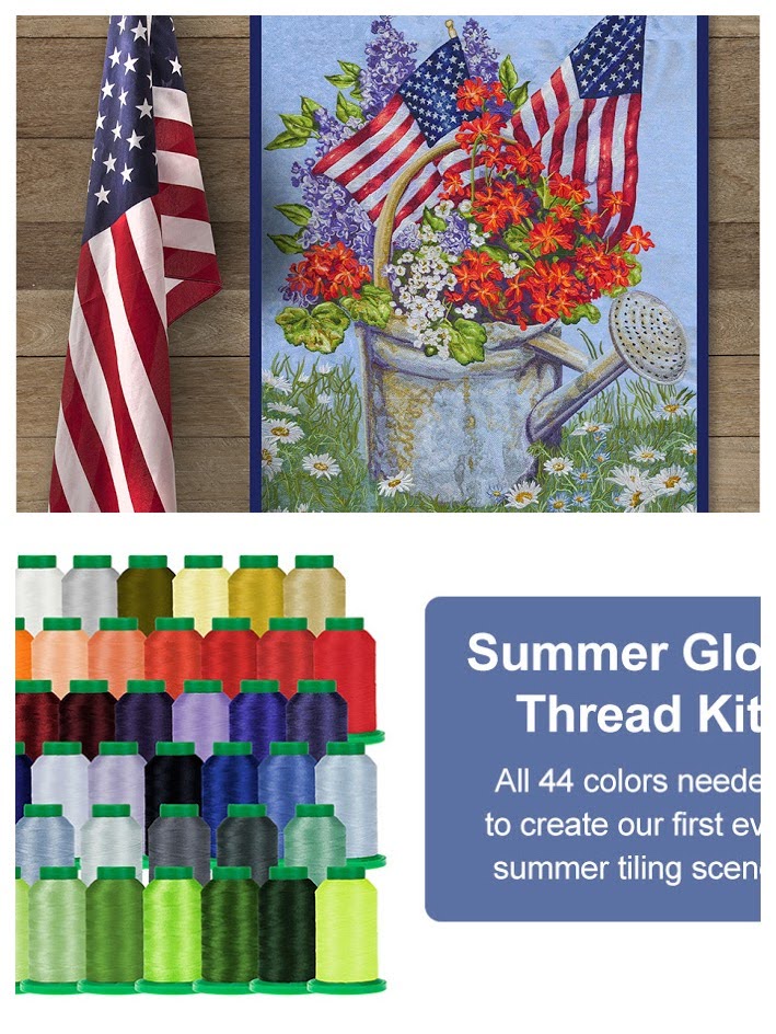 Summer Glory Tiling Scene by Dona Gelsinger OESD