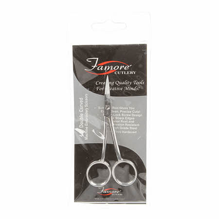 Famore Cutlery 4" Double Curved Machine Embroidery Scissors 748C