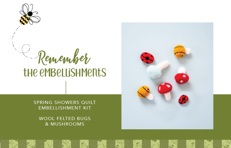 Kimberbell Spring Showers Quilt Embellishment Kit KDKB1261