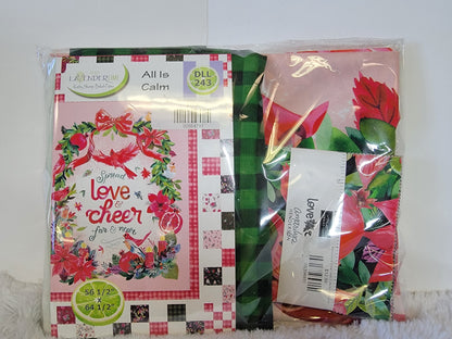 Moda All Is Calm Fabric kit Featuring Love & Cheer Fabric - Kit includes Pattern AND All Fabric for Quilt top.  Backing fabric is OPTIONAL