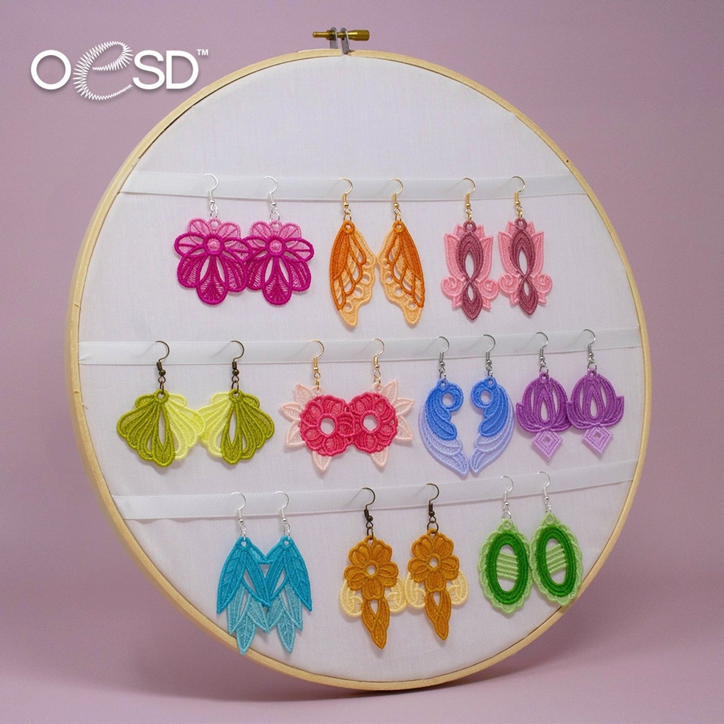 Flourishing Lace Earrings OESD  #13010 10 Designs  USB or Digital Download