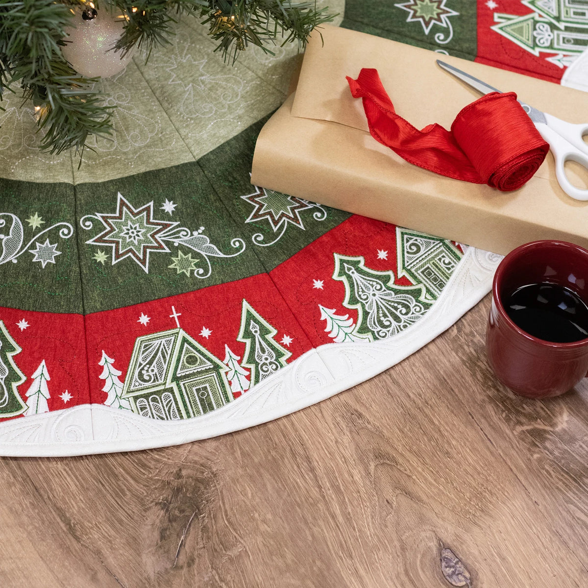 OESD Evergreen Star Christmas Tree Skirt DIGITAL DOWNLOAD DESIGN ONLY 13024USB
