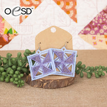 Load image into Gallery viewer, OESD Quilt Block Lace Earrings 13026USB Machine Embroidery