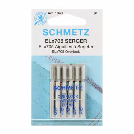 Schmetz Overlock Serger Needles Elx705 80/12 and 90/14 1840