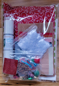 Fabric Kit with EMBELLISHMENTS to coordinate with Kimberbell Holiday Jar Toppers & Gift Tags # KD5128