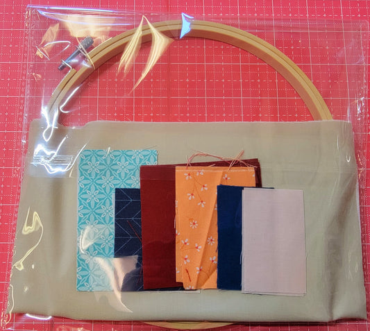Kimberbell Digital Dealer 2024: March Embroidery Hoop Stitch Sampler FABRIC KIT WITH EMBROIDERY HOOP