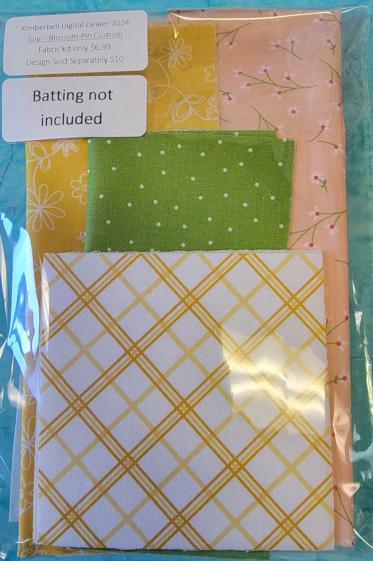 Kimberbell Digital Dealer July 2024 Blossom Pin Cushion FABRIC KIT
