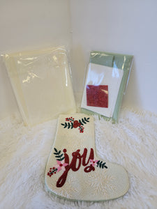 Digital Dealer 2024 November: Christmas Joy Lace Gift Stocking FABRIC KIT, DESIGN AND THREAD KIT USE DROP DOWN FOR PRICING