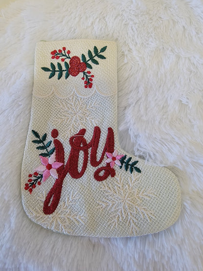 Digital Dealer 2024 November: Christmas Joy Lace Gift Stocking FABRIC KIT, DESIGN AND THREAD KIT USE DROP DOWN FOR PRICING