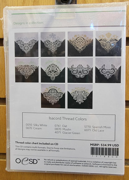 OESD Freestanding Lace Winter Tablecloth and Napkin Corners 12788 - Physical Copy or Digital Download
