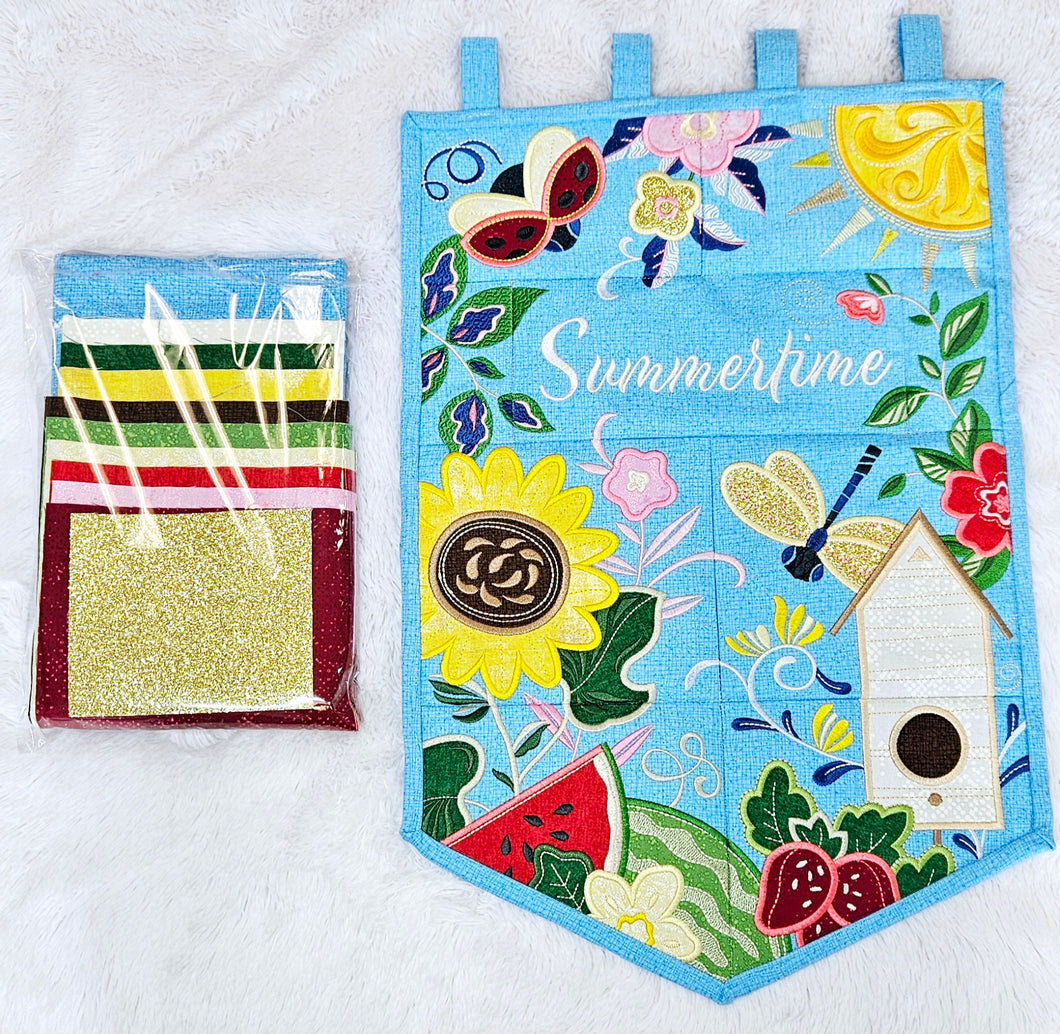 FABRIC KIT for OESD Summer Welcome Garden Flag READY TO SHIP MID APRIL